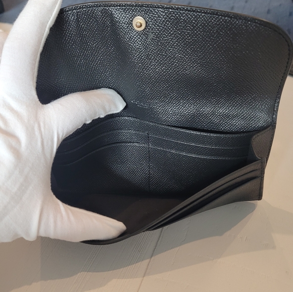 Coach Crossgrain Leather Envelope Wallet Black - Picture 4 of 13